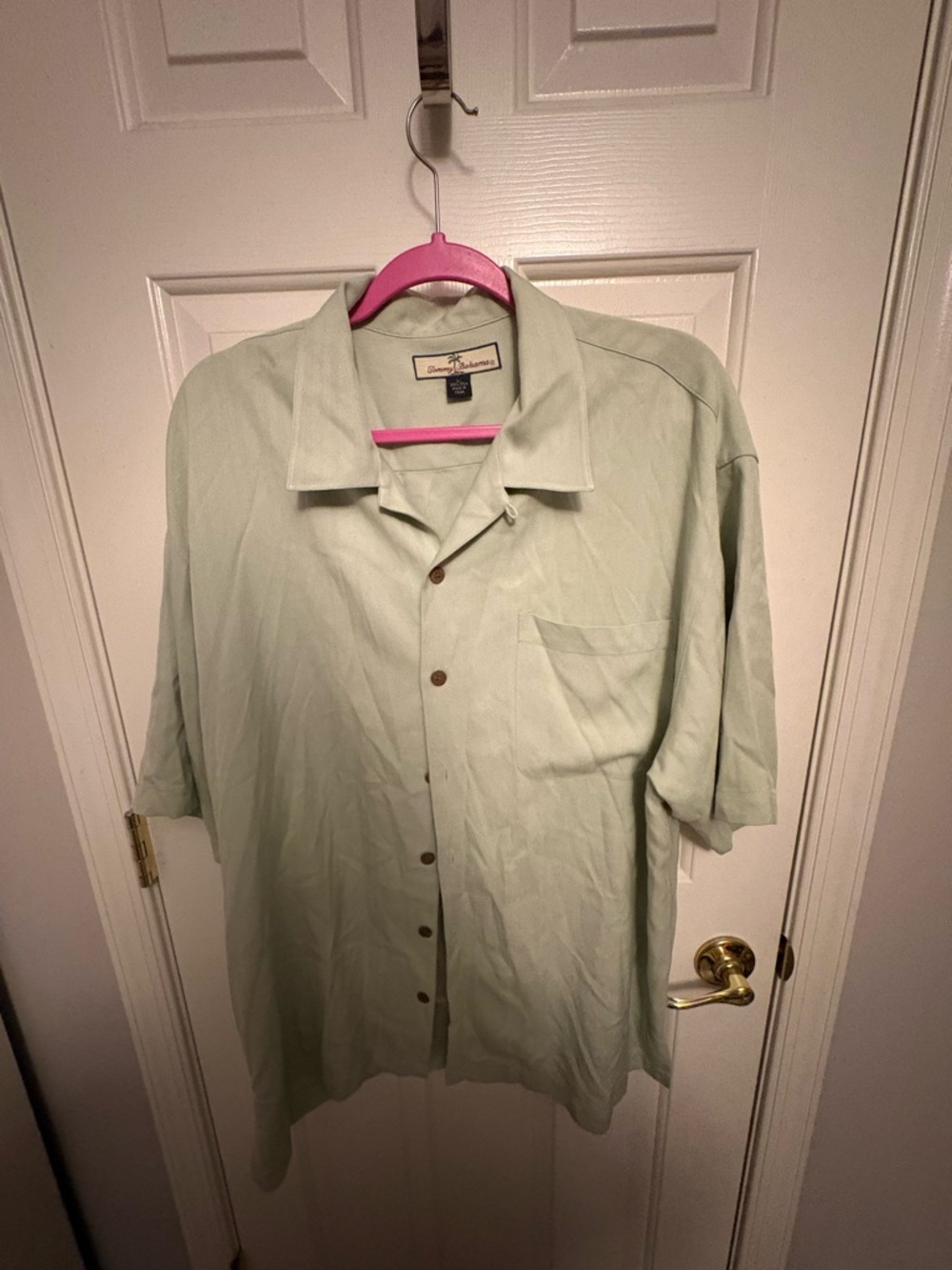 Tommy Bahama Pale Sage Green Silk Shirt